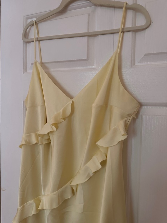 Birdy Grey Valentina Matte Satin Bridesmaids Dress in Lemon Sorbet